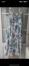 Women's Blue And White Floral Summer Dress Size UK 8 From Tiktok Shop