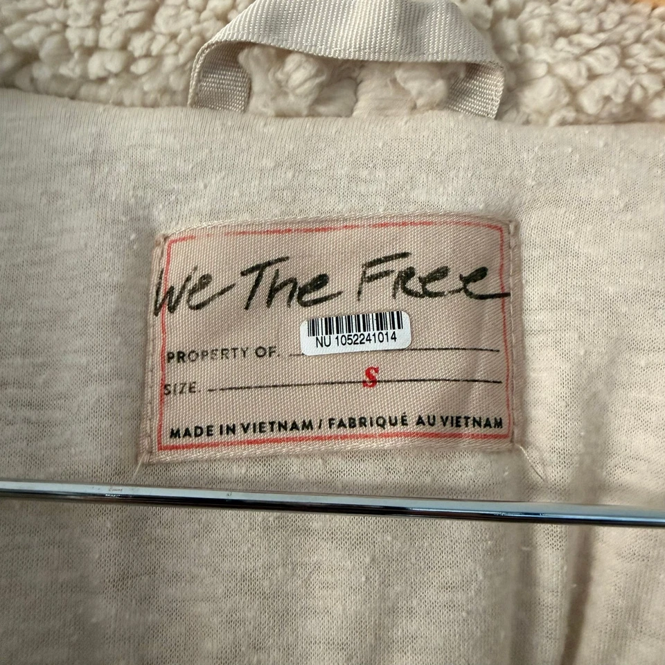 Free People Cream Sherpa 抓绒拉链夹克大码 S — 第 4/4 张图片
