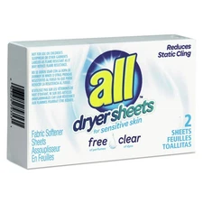 All 2979353 Free Clear Vend Pack Dryer Sheets - Fragrance Free (100/CT) New