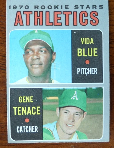 1970 TOPPS BASEBALL #21 OAKLAND ATHLETICS ROOKIE STARS VIDA BLUE VG MK U-6320
