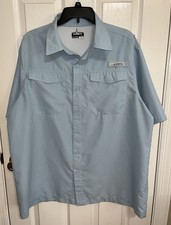 Habit Men's Size LG Fishing Shirt Light Blue 40 Solar Factor