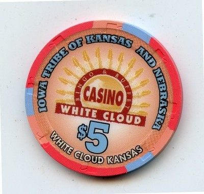 5.00 Chip from the Casino White Cloud White Cloud Kansas H&C