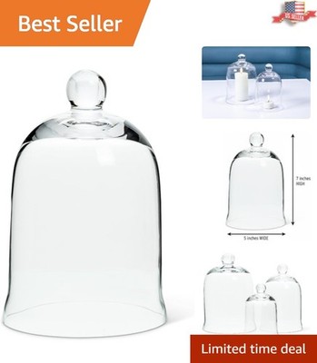 Protective 7'' Clear Glass Cloche - Ideal for Showcasing Treasures with Elegance