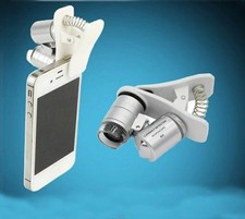 60X Clip-on Type Cellphone Microscope Magnifier Glass Lens With 3LED Light Smart