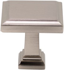 DesignPerfect DPA-S54K Classic 1-3/16" Square Cabinet Knob / - Nickel