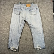 Vintage Levi's 501xx Made in USA Jeans 501 Denim 40x26 Actual Light Wash 90s