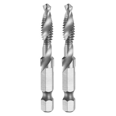 2pcs SAE 1/4-20NC Combination Drill & Male 1/4'' Hex Shank