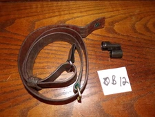 Swedish brown leather mauser rifle sling and sight hood m96 m38 used condition