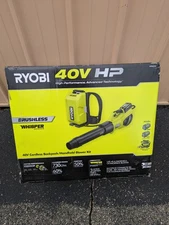 RYOBI 40V HP Brushless Whisper Series 190 MPH 730 CFM Leaf Blower Kit RY404180