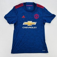 Manchester United Jersey Mens Medium Blue Soccer Football Chevrolet Adidas