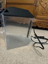 1 Gal Corner Acrylic Aquarium w/ Hood Light, 10 in Wide