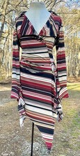 Y2K Striped Business Casual Clubdress Office Siren Mini Dress Plus Size 1X