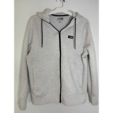 American Eagle Mens Gray Heather Full Zip Hoodie Sweatshirt Size M AE Logo