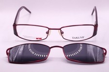 NEW TAKUMI T9795 30 BURGUNDY POLARIZED EYEGLASSES SUNGLASSES W/CLIP ON 50-17