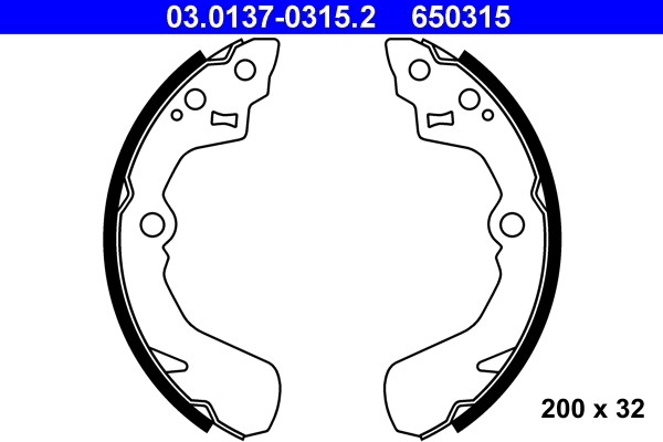 Hinterachse ATE 03.0137-0315.2 Bremsbackensatz FüR Daihatsu,Subaru,Suzuki-image