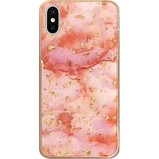 GSA Frozen Gold Flake Marble Candy Case For iPhone XS Max (6.5") - Pink