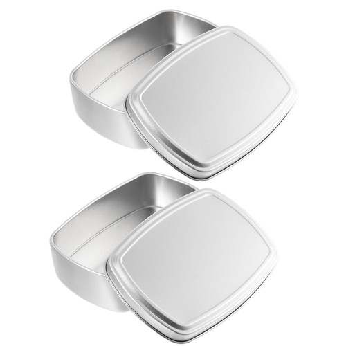 2 Pcs Camping Soap Balm Aluminum Box Travel Aluminium Container Compact Storage