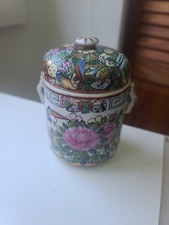 Antique Famille Rose Chinese Tea Spice Canister As IS 4.25"