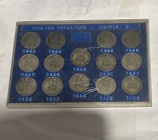GEORGE V English Shillings - 14 COINS - Silver Shillings | 1923 - 1936 Full Set