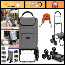 Foldable Stair Climber Shopping Cart, 220 lbs Capacity, Extra Large Grocery Trol