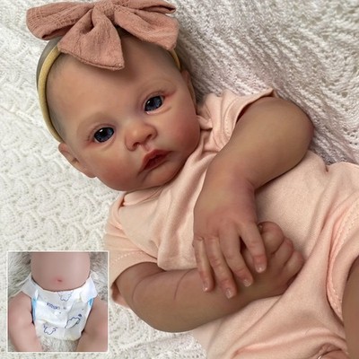 19In Realistic Reborn Baby Dolls Full Body Vinyl Silicone Girl Doll Newborn Doll
