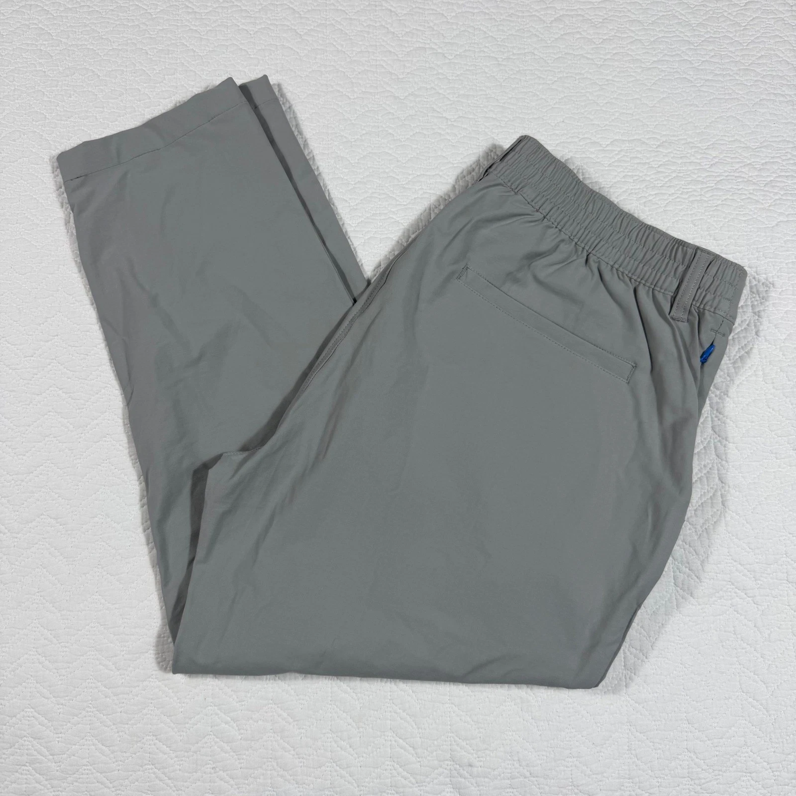 Mugsy Granite Travelers Pants Mens 38x25.5 Grey Tech Stretch Elastic Waist EUC