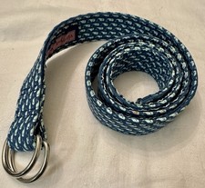 Vineyard Vines Size M 100 Cotton Whale Print D-Ring Belt