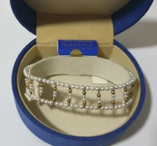 Nihama Pearl Necklace with Balls 18kt Yellow Gold New Gift Idea