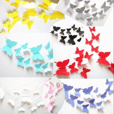 12pcs 3D Butterfly Art Wall Decals Stickers Home DIY Children Room Decor UK
