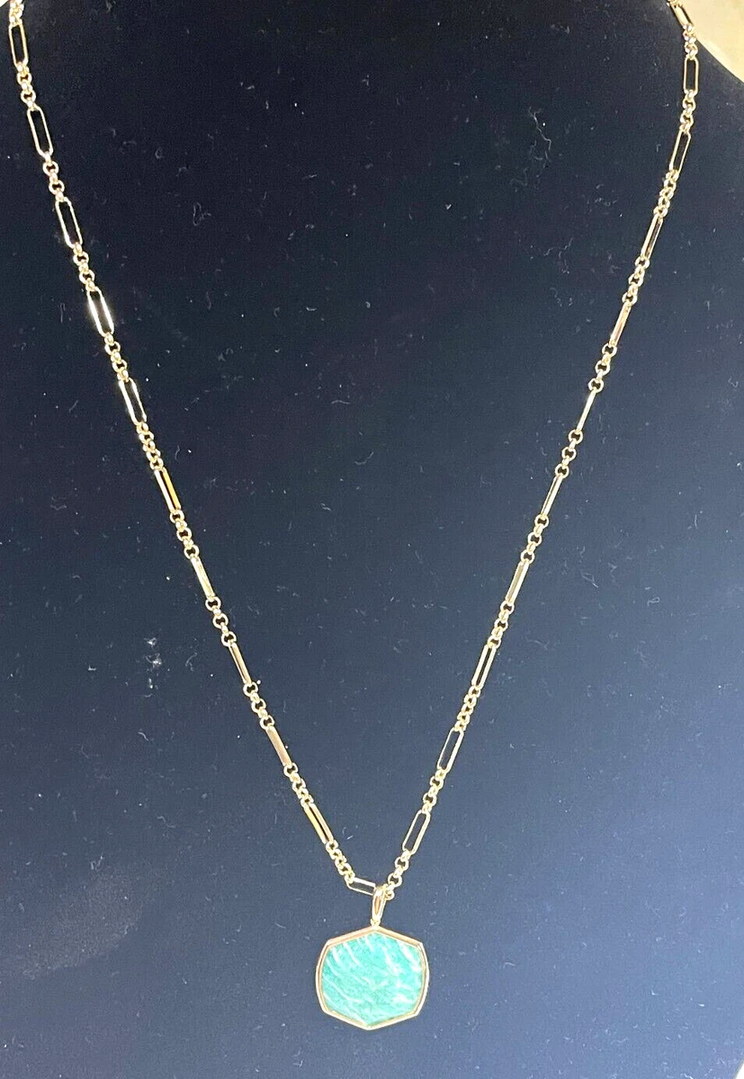 Kendra Scott Gold Davis Long Pendant Necklace in Dark Teal