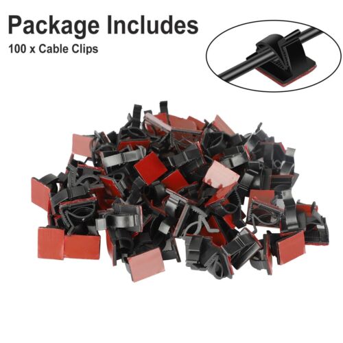 100Pcs Cable Clips Self-Adhesive Cord Wire Holder Management Organizer Clamp - Picture 7 of 7