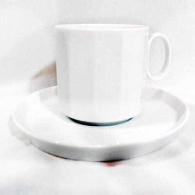 ROSENTHAL POLYGON WHITE Tea Cup & Saucer NEW NEVER USED Made in Germany 