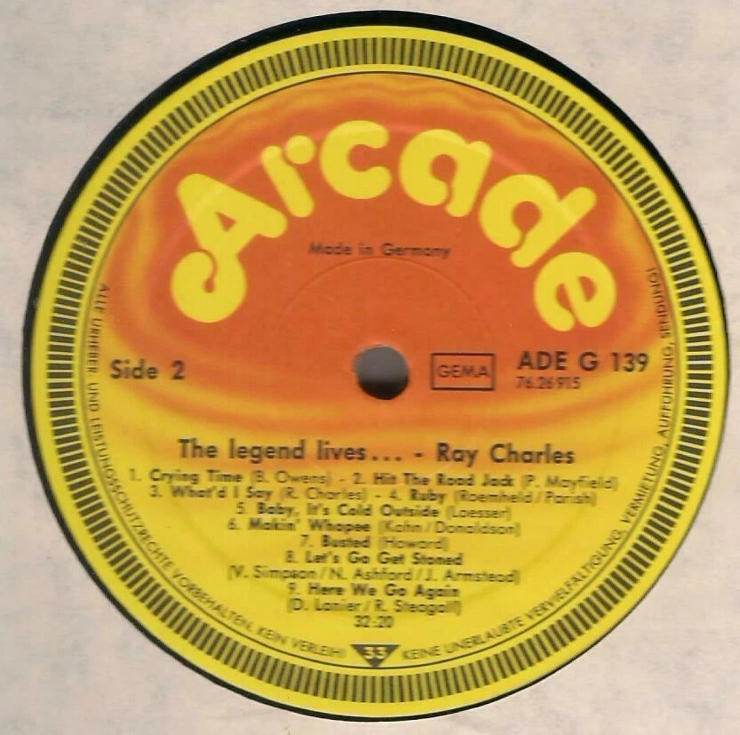 Ray Charles The Legend Lives 2- LP Arcade Set - Image 3 of 4