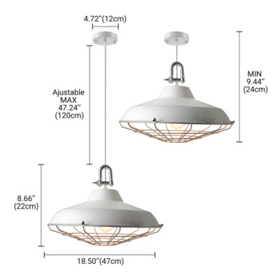 Rustic Lodge LED Pendant Ceiling Light Wire Cage Kitchen Lamp