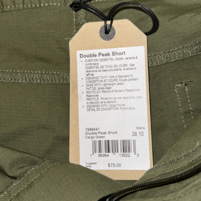 NWT prAna Double Peak Short in Cargo Green size 38 | eBay