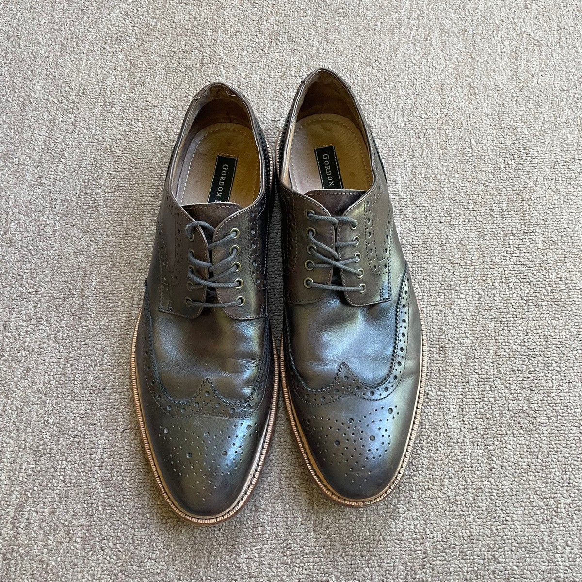 Gordon Rush Men's Wingtip Oxfords Dress Shoes Espresso Brown