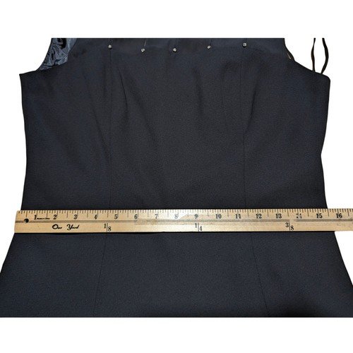 Jones Wear Dress size 12 Black sleeveless mesh neck and cowl back diamond beads - Picture 15 of 18