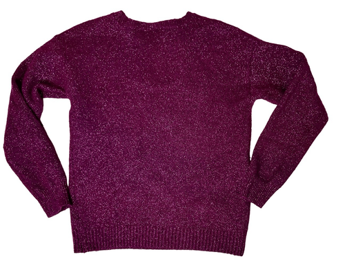 The Children's Place Princess Glitter & Sequin Wine Soft Knit Sweater sz 7-8 - Picture 6 of 9