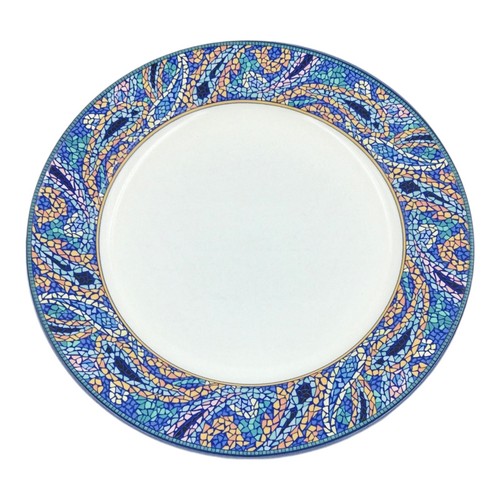 Set 4 Piatti Mikasa Intaglio Corte Romana 11 1/8" Mosaico Blu - Foto 5 di 12