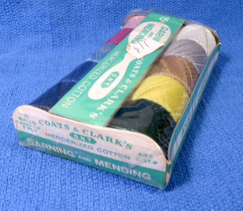 Vtg Coats & Clarks Darning Mending Mercerized Cotton Thread Anklet Shades NOS - Picture 5 of 5