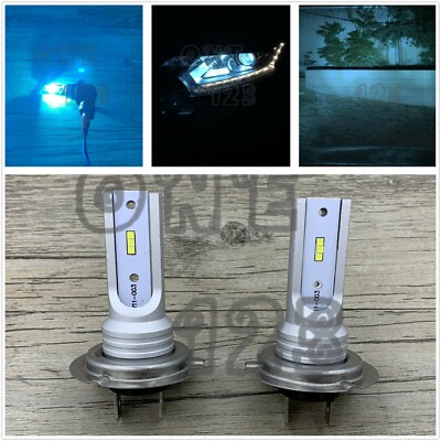 2x H7 CSP LED Headlight High Low Beam Bulbs Kit Bright 8000k Ice Blue 35W 8000LM