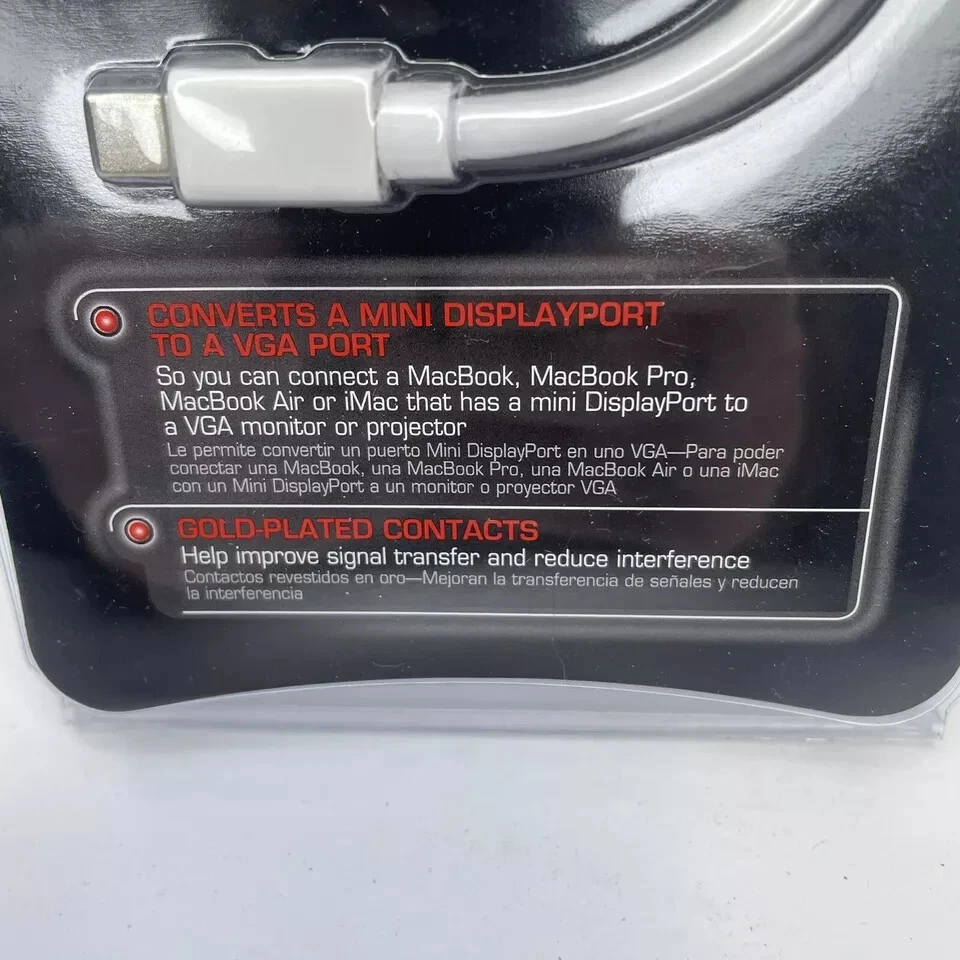 GigaWare Mini Display Port to VGA Adapter, Male-To-Female 2602730, New! - Image 2 of 2