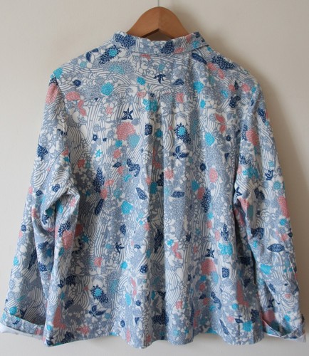 Patrasso Vintage Bianco Multi 100% Seta Parte Morbida Foderata Camicia Giacca Tasche XL 46" - Foto 4 di 5