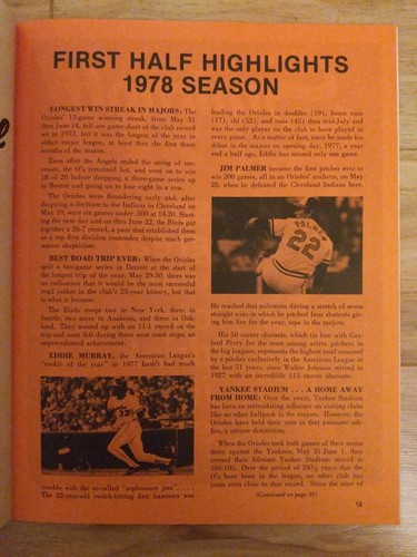 Baltimore Orioles Win Game Program Scorecard August 27, 1978 VS Seattle Mariners - Picture 5 of 9