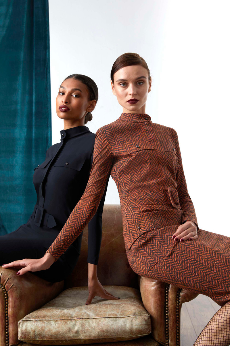 herlipto classic はね返る tweed belted dress 