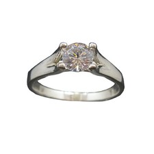 Genuine Sterling Silver Engagement Ring Solid Hallmarked 925 6mm Cubic Zirconia