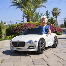 LICENSED Bentley Style Kids Electric Ride On Car Toys Gifts Remote Control White