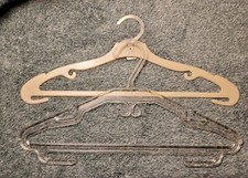 Set Of 2 Vtg 60  s Plastic Hangers 1- Clear LUSTRO WARE 1-Folding Metal Hook