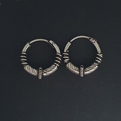 NKlaus Paar Creolen Einzel 925 Sterling Silber Ohrring Keltische Creol, Echtschmuck