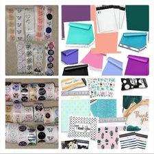 50 Poly Bag Mailer & Thank You Stickers Variety Pack Self-Sealing Shipping Bags 